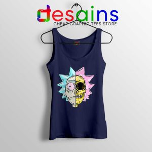 Rick Sanchez Head Dissected Navy Tank Top Rick and Morty Tops