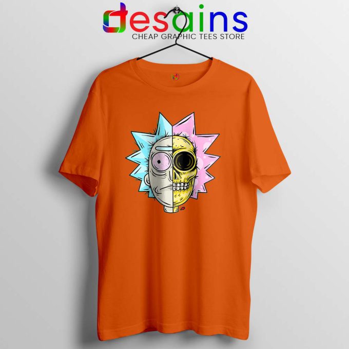 Rick Sanchez Head Dissected Orange Tshirt Rick and Morty Tee Shirts