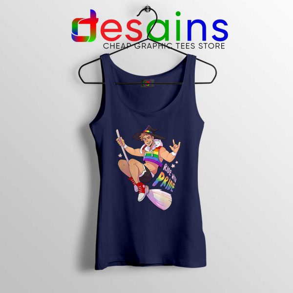 Ride with Pride Gay Navy Tank Top LGBT Pride Tank Tops S-3XL