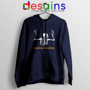 Spooking Intensifies Spooky Scary Navy Hoodie Skeleton Meme Hoodies