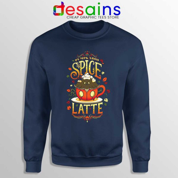 Spooky Spice Latte Navy Sweatshirt Pumpkin Spice Latte Halloween Sweater