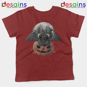 Spooky Toothless Dragon Maroon Kids Tshirt Funny Toothless Youth Tees