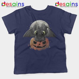 Spooky Toothless Dragon Navy Kids Tshirt Funny Toothless Youth Tees Shirts