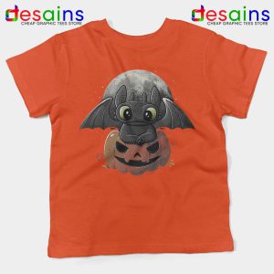 Spooky Toothless Dragon Orange Kids Tshirt Funny Toothless Youth Tee Shirts