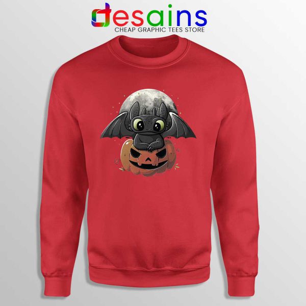 Spooky Toothless Dragon Red Sweatshirt Funny Toothless Sweater S-3XL