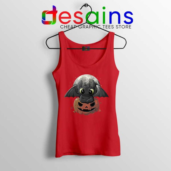 Spooky Toothless Dragon Red Tank Top Funny Toothless Tank Tops S-3XL