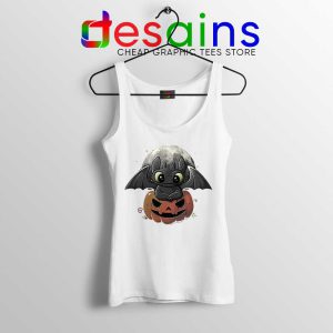 Spooky Toothless Dragon White Tank Top Funny Toothless Tank Tops S-3XL