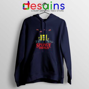 Stranger Things SpongeBob Navy Hoodie Spongy Things Hoodies S-2XL