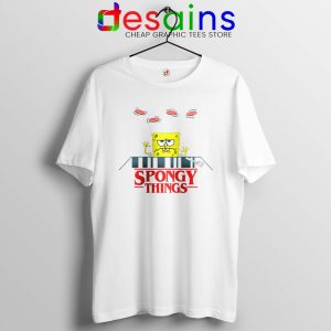 Stranger Things SpongeBob White Tshirt Spongy Things Tee Shirts S-3XL