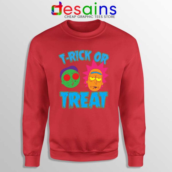 TRick Or TREAT Red Sweatshirt Rick and Morty Sweater S-3XL