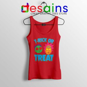 TRick Or TREAT Red Tank Top Rick and Morty Halloween Tank Tops