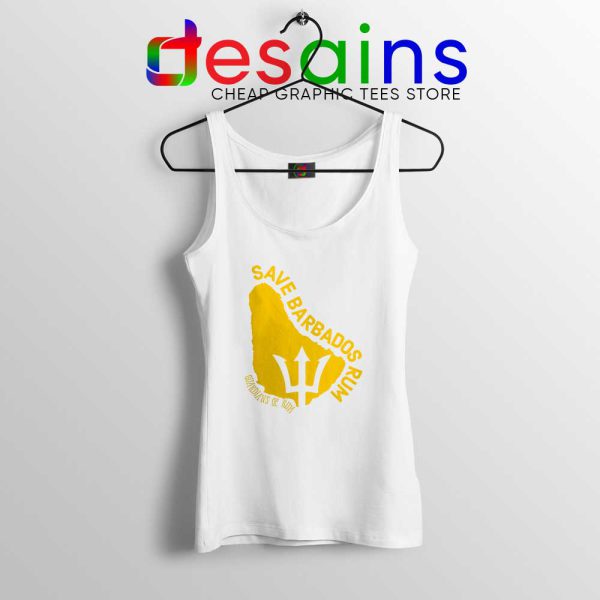 The Save Barbados Rum White Tank Top GILDAN USA Tank Tops S-3XL