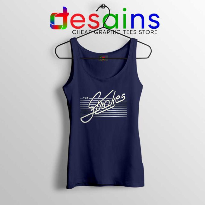 The Strokes Rock Band Navy Tank Top Music Merch Tops Size S-3XL