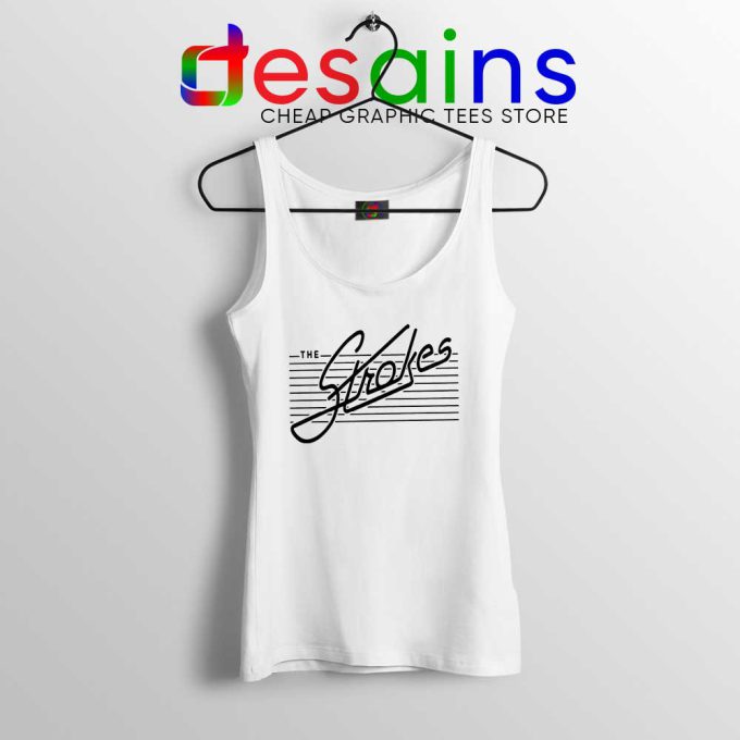 The Strokes Rock Band White Tank Top Music Merch Tops Size S-3XL