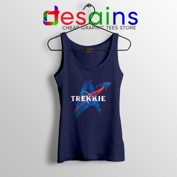 Trekkie NASA Logo Navy Tank Top Star Trek Merch Tank Tops S-3XL