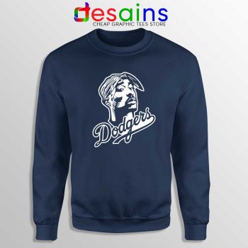 Tupac Los Angeles Dodgers Navy Sweatshirt Tupac Shakur Sweater S-3XL