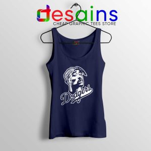 Tupac Los Angeles Dodgers Navy Tank Top Tupac Shakur Tops Size S-3XL