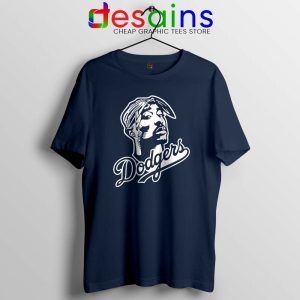 Tupac Los Angeles Dodgers Navy Tshirt Tupac Shakur Tee Shirts S-3XL