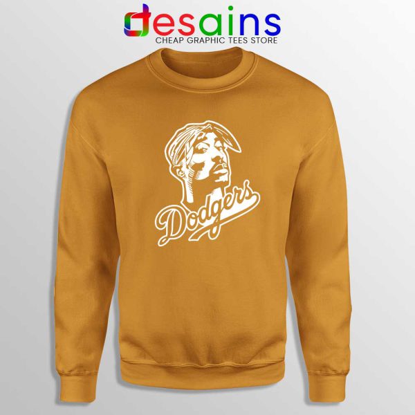 Tupac Los Angeles Dodgers Orange Sweatshirt Tupac Shakur Sweater