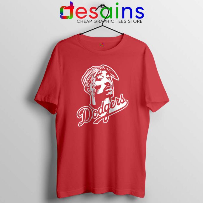 Tupac Los Angeles Dodgers Red Tshirt Tupac Shakur Tee Shirts S-3XL