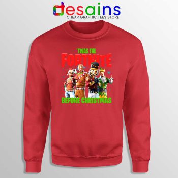 Twas The Fortnite Before Christmas Red Sweatshirt Fortnite Game Sweater