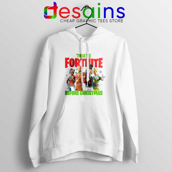 Twas The Fortnite Before Christmas White Hoodie Fortnite Game Hoodies