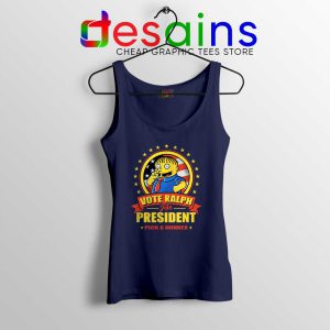 Vote Ralph For President Navy Tank Top Ralph Wiggum Tank Tops S-3XL