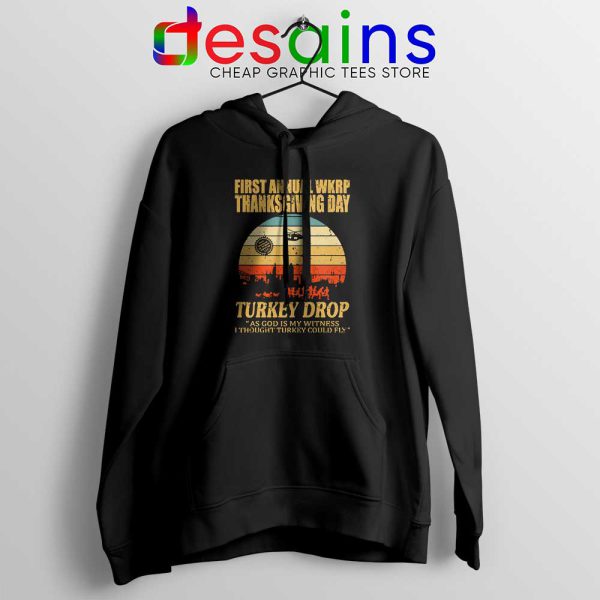 WKRP Thanksgiving Turkey Drop Hoodie WKRP in Cincinnati Hoodies