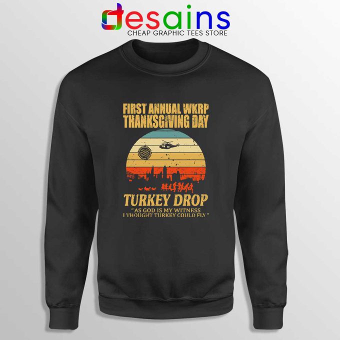 WKRP Thanksgiving Turkey Drop Sweatshirt WKRP in Cincinnati Sweater