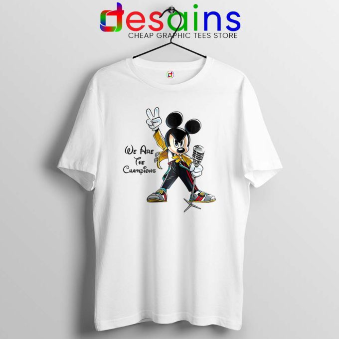 We Are The Champions Mickey Freddie Tshirt Queen Tee Shirts S-3XL