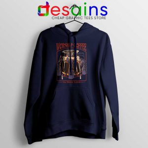 Worship Coffee The Dark Lord Navy Hoodie Halloween Hoodies