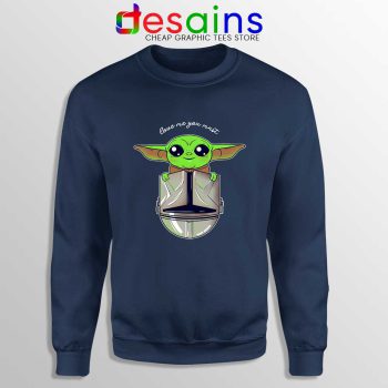 Baby Yoda Star Wars Navy Sweatshirt Love Baby Yoda Sweater S-3XL