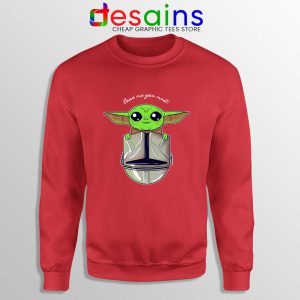 Baby Yoda Star Wars Red Sweatshirt Love Baby Yoda Sweater S-3XL