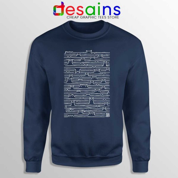 Cats Purr Joy Division Navy Sweatshirt Funny Cats Purr Sweater