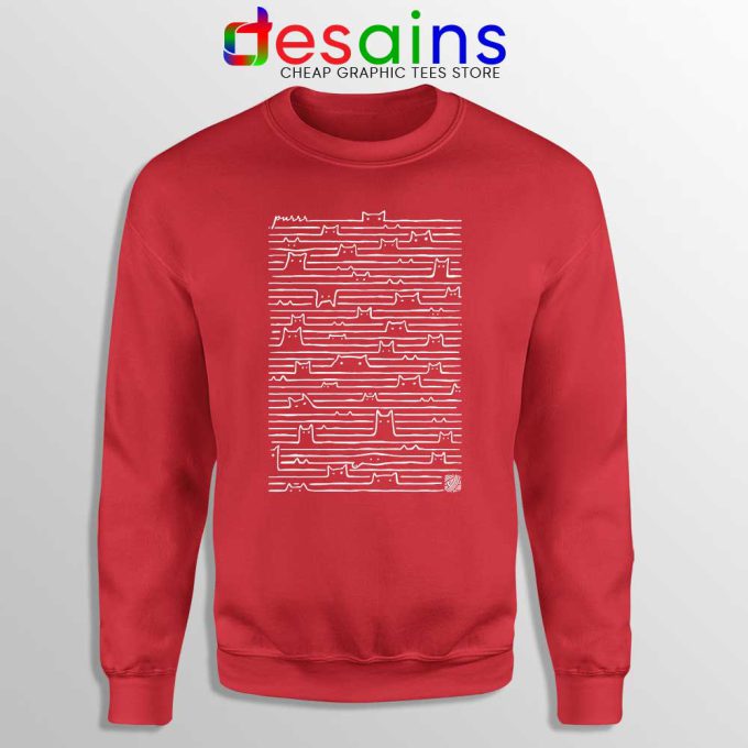 Cats Purr Joy Division Red Sweatshirt Funny Cats Purr Sweater