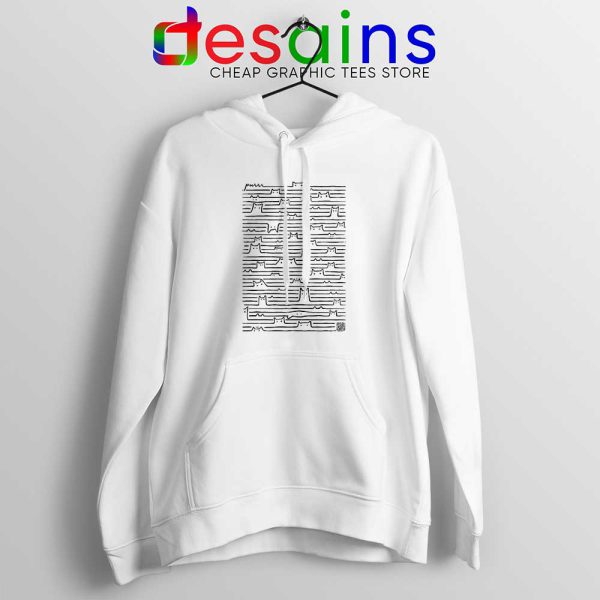 Cats Purr Joy Division White Hoodie Funny Cats Purr Hoodies