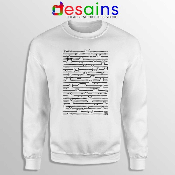 Cats Purr Joy Division White Sweatshirt Funny Cats Purr Sweater