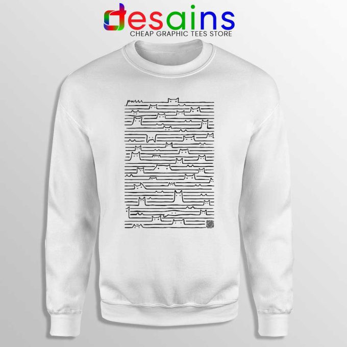 Cats Purr Joy Division White Sweatshirt Funny Cats Purr Sweater