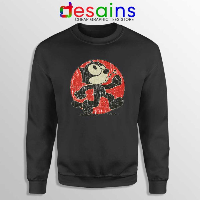 Felix the Cat Vintage Black Sweatshirt Cartoon Characte Sweater