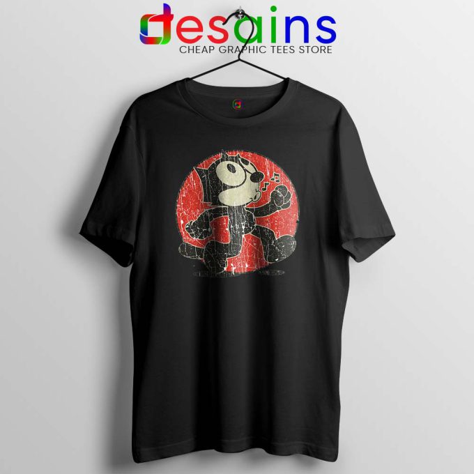 Felix the Cat Vintage Black Tshirt Cartoon Character Tee Shirts S-3XL