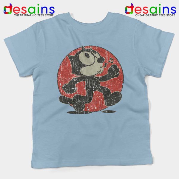 Felix the Cat Vintage Light Blue Kids Tshirt Cartoon Character Tees