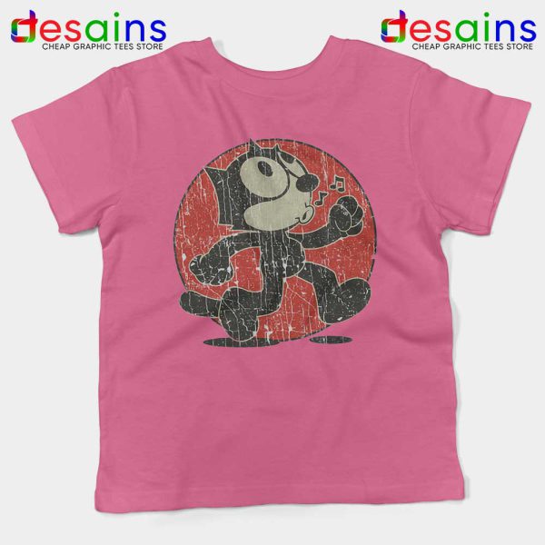 Felix the Cat Vintage Pink Kids Tshirt Cartoon Character Tees