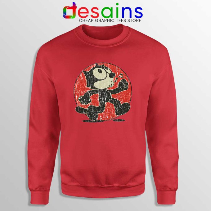 Felix the Cat Vintage Red Sweatshirt Cartoon Characte Sweater