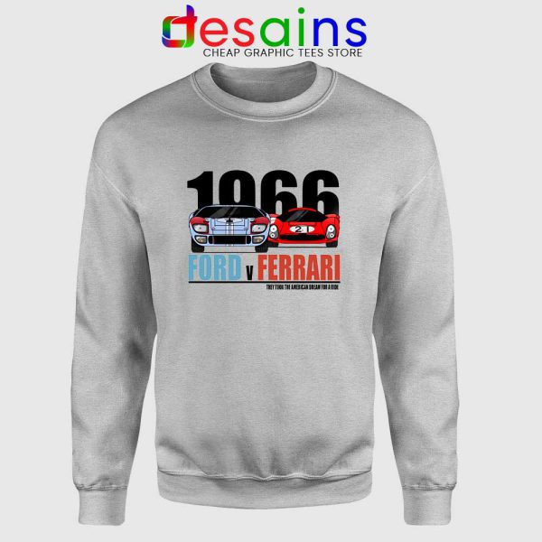 Ford Vs Ferrari 1966 Sport Grey Sweatshirt Film Ford v Ferrari Sweater