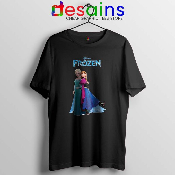 Frozen Anna and Elsa Black Tshirt Frozen 2 Film Tee Shirts S-3XL