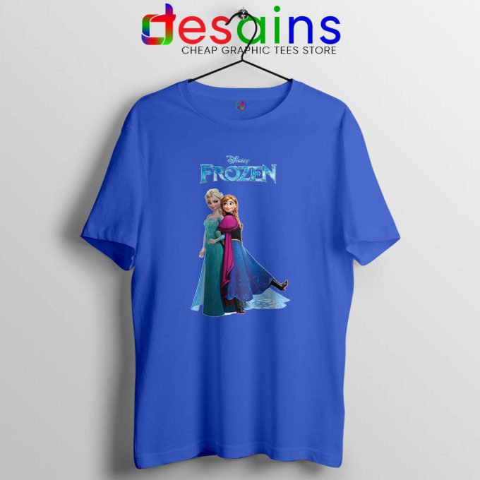 Frozen Anna and Elsa Blue Tshirt Frozen 2 Film Tee Shirts S-3XL