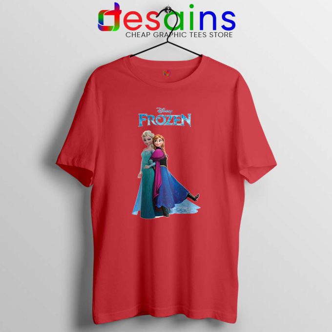 Frozen Anna and Elsa Red Tshirt Frozen 2 Film Tee Shirts S-3XL