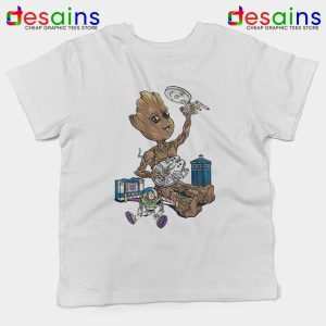 Groot And Galaxy Toys White Kids Tshirt Tardis Star Wars Toy Story Youth