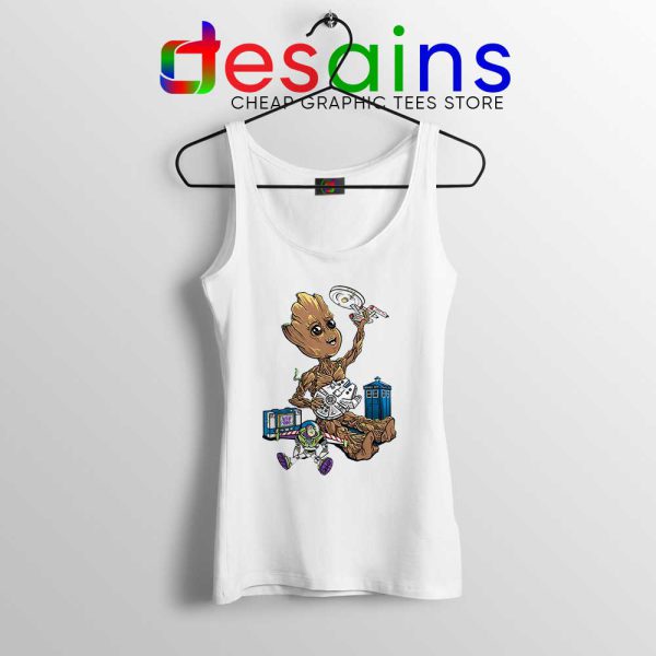 Groot And Galaxy Toys White Tank Top Tardis Star Wars Toy Story