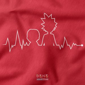 Heartbeat Rick and Morty Graphic T-shirt